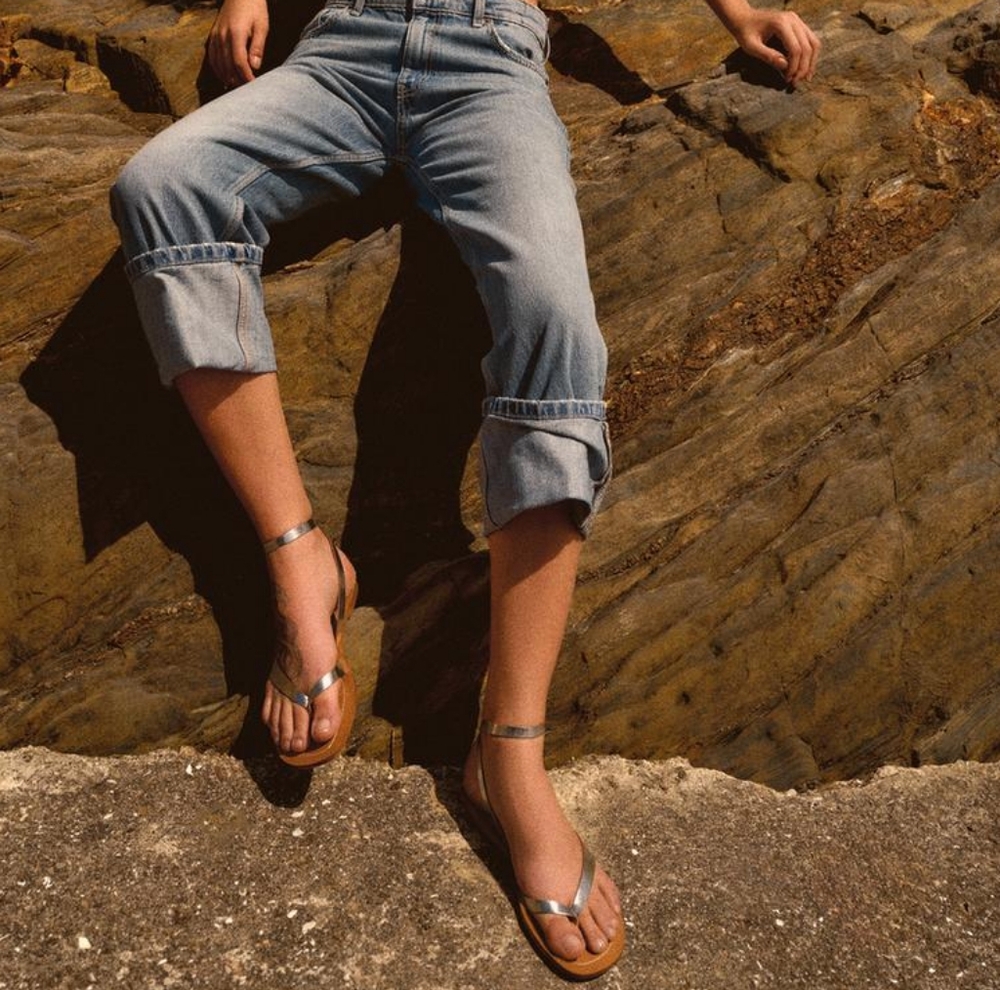 Zara Metallic Flat Sandals - Picture 7 of 8